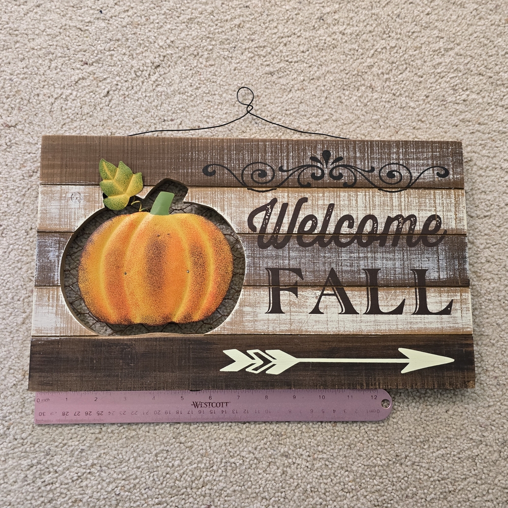 🎃Welcome Fall Wooden Sign with Pumpkin
